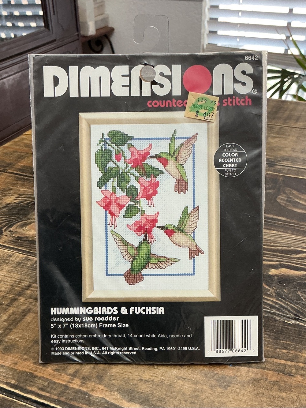 Dimensions Hummingbirds & Fuchsia Counted Cross Stitch Kit -Pink and Green